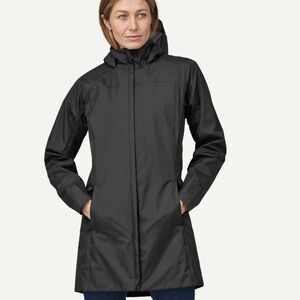 Women’s Black Rain Jacket with Hood  size M